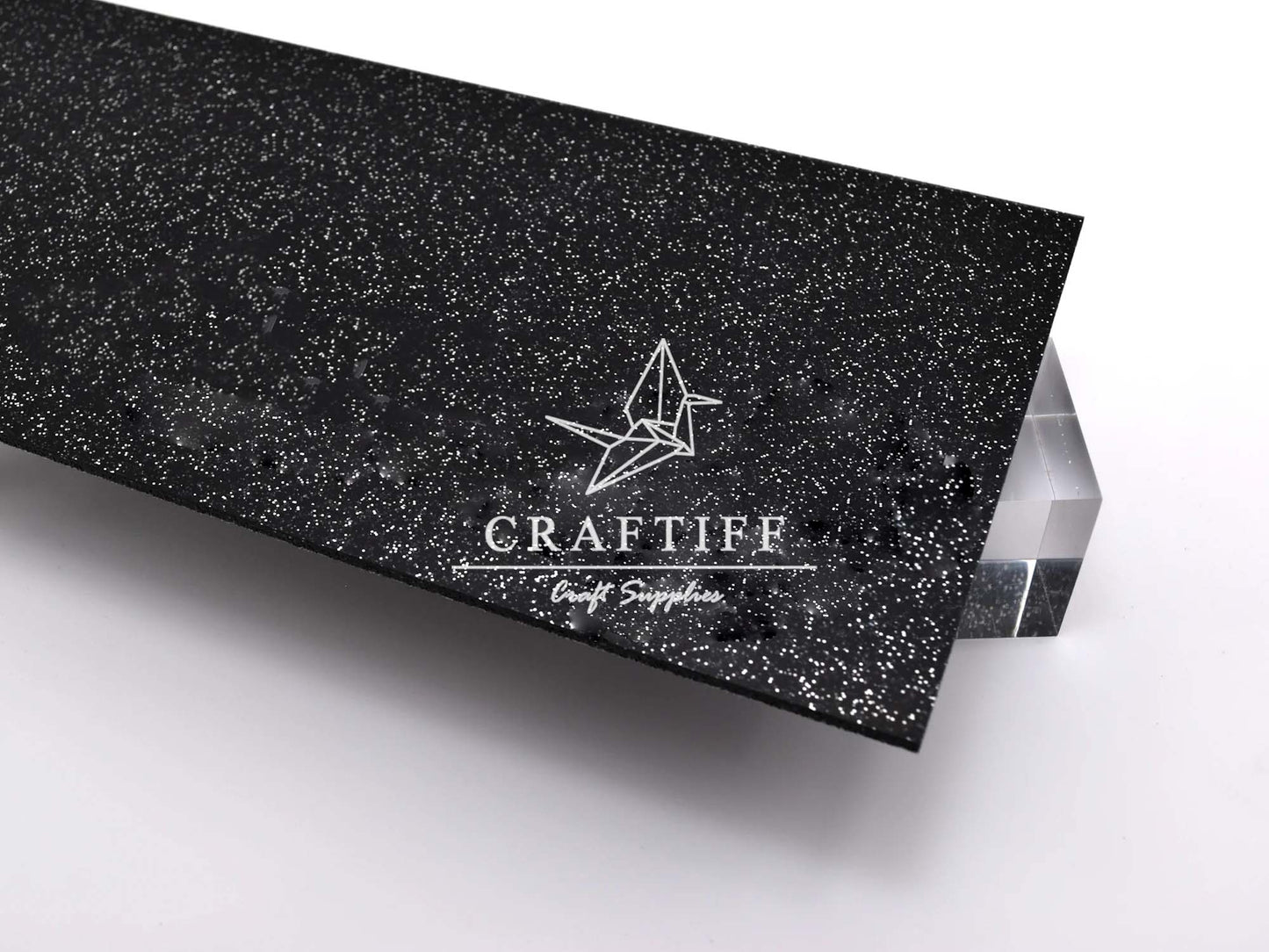 Black Space Glitter Acrylic Sheet 3mm Large sheet 23.5"x40" for laser cutter engraving diy xtool gloworge